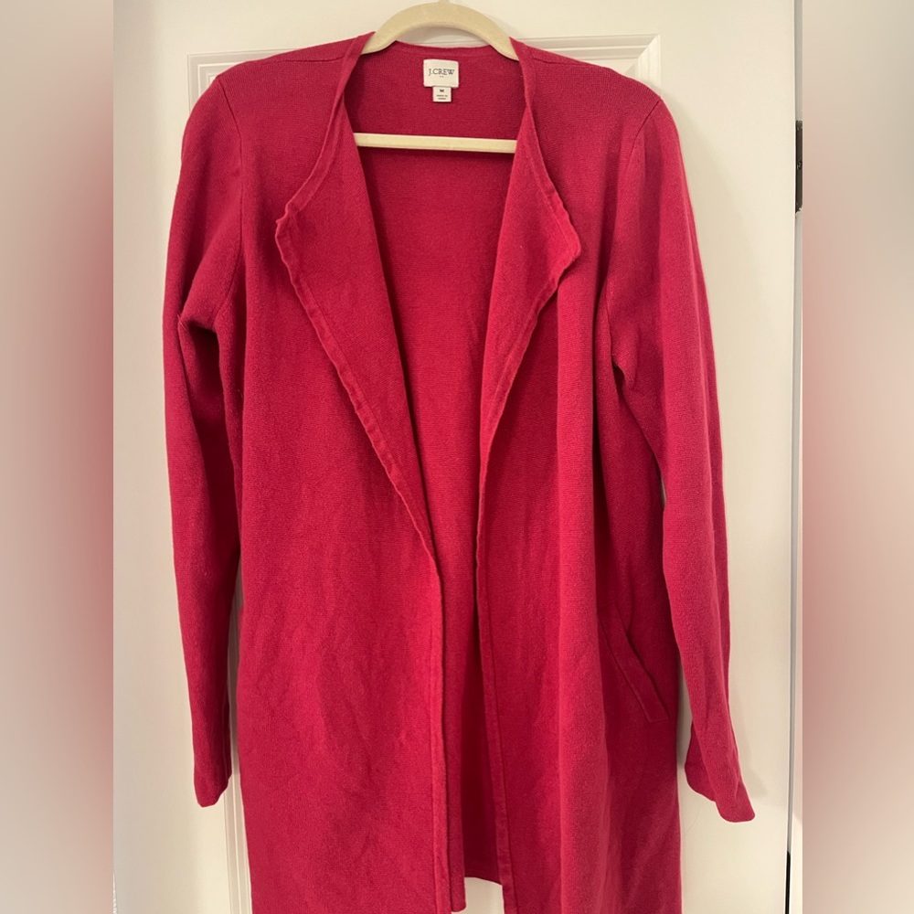 Red J Crew Cardigan